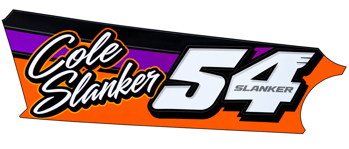 Cole Slanker #54 Mini Dirt Late Model Door Panel – 8" x 22"