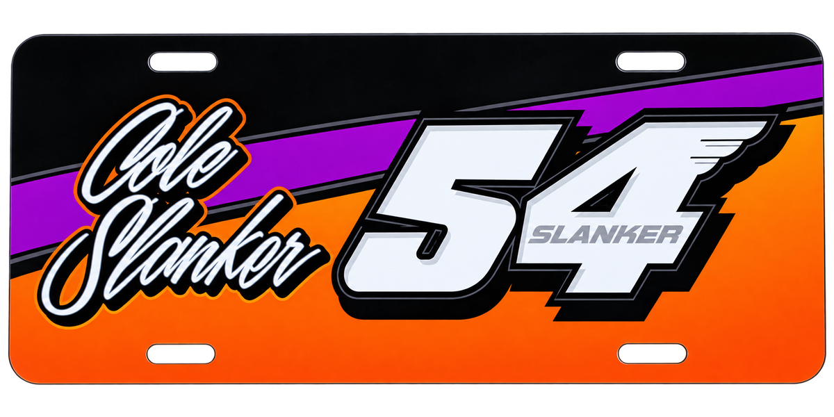 Cole Slanker #54 Racing License Plate