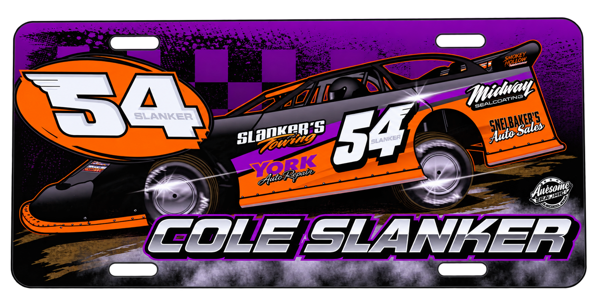 Cole Slanker #54 Racing License Plate