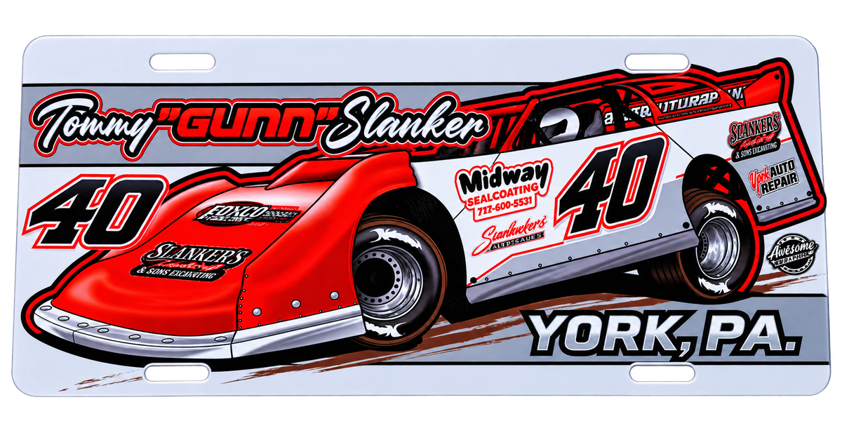Tommy “GUNN” Slanker #40 Racing License Plate